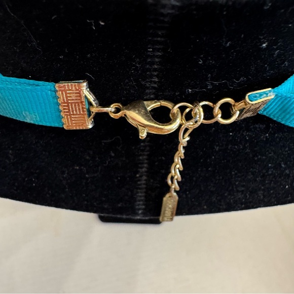 Sugarfix Teal Layered Multi Strand Acrylic Statement Necklace Ribbon Tie Detail - Picture 12 of 16